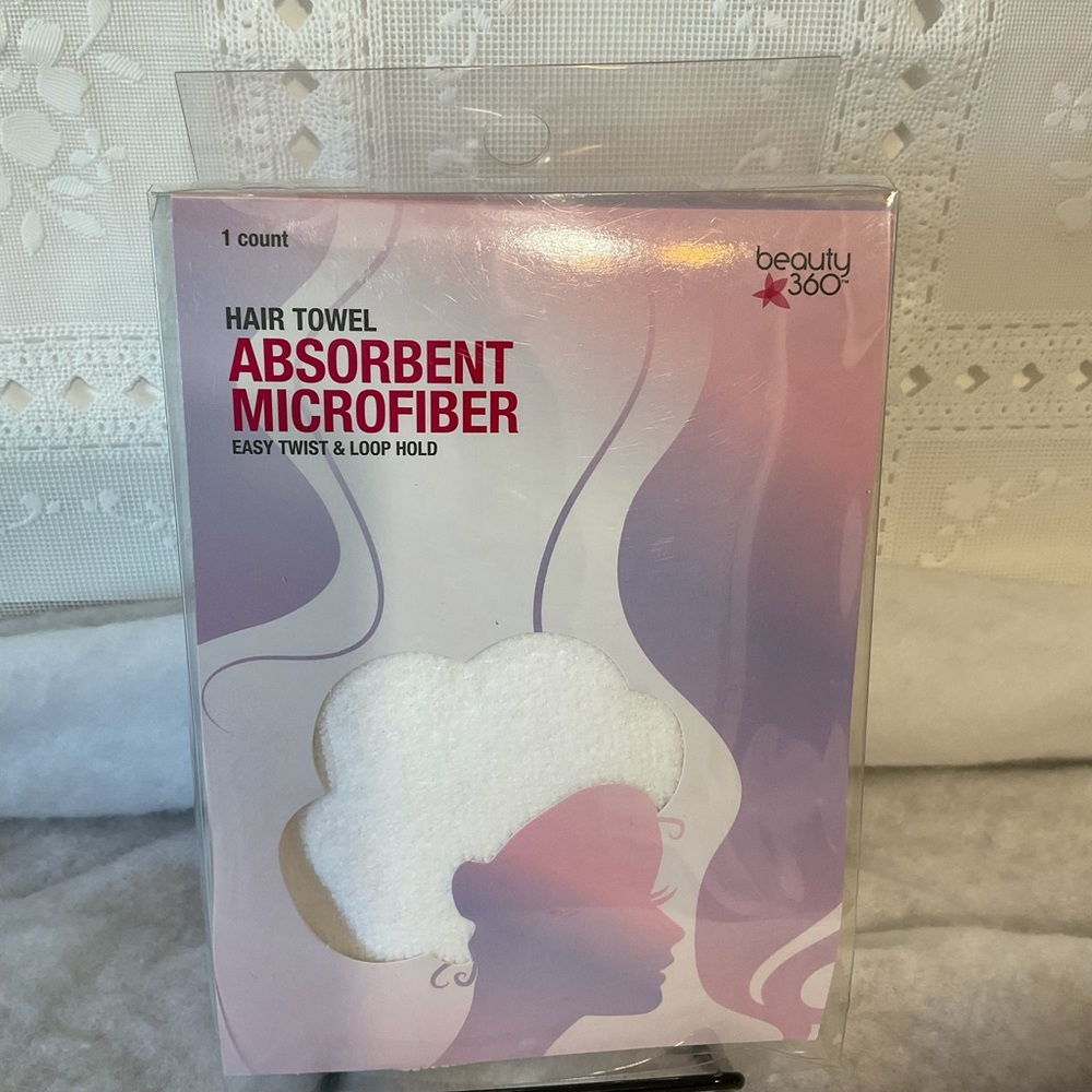 Microfiber hair towel white